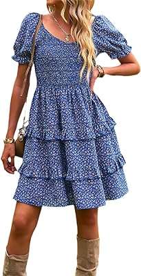 Downer robe d'été à volants pour femme motif floral manches courtes évasées superposées en mousseline. DIAYTAR COTE D'IVOIRE, votre destination en ligne pour des achats économiques et malins. Avec notre sélection discount de produits pour la maison, l'électroménager, l'informatique, la mode et les gadgets, vous ne trouverez pas de meilleur endroit pour réaliser des économies sans compromettre la qualité. Parcourez notre site dès maintenant et découvrez des prix imbattables.