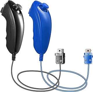 Pack de 2 manettes innext wii nunchuck de remplacement pour télécommande (noir et bleu). DIAYTAR COTE D'IVOIRE  - Votre destination discount pour tous vos besoins. Parcourez notre collection de produits de haute qualité, allant de la maison à l'électroménager, de l'informatique à la mode, et trouvez les meilleures offres en ligne. Profitez de nos prix imbattables et faites des économies dès maintenant!