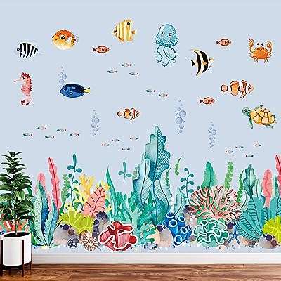 2 grands autocollants muraux sous marins tortue de mer méduse poisson autocollant. DIAYTAR COTE D'IVOIRE  - votre destination en ligne pour des achats discount sans compromis sur la qualité. Parcourez notre assortiment diversifié de produits, allant des équipements informatiques conviviaux aux articles de mode tendance en passant par les indispensables de la maison, et faites des économies sur tous vos besoins.