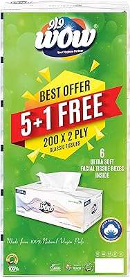 Mouchoirs wow classic 200 x 2 épaisseurs paquet de 5+1. DIAYTAR COTE D'IVOIRE, votre solution discount en ligne pour une large gamme de produits. Trouvez tout ce dont vous avez besoin, de la maison à l'électroménager, de l'informatique à la mode et aux gadgets, à des prix imbattables. Naviguez, achetez et économisez avec notre boutique en ligne conviviale et bénéficiez d'une livraison rapide et fiable.
