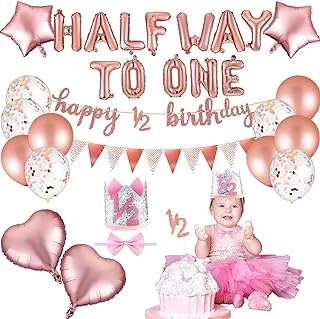 Décorations d'anniversaire de 6 mois 31 pièces décorations pour bébé fille en or. DIAYTAR COTE D'IVOIRE  - le secret des bonnes affaires en ligne. Simplifiez vos achats et réalisez des économies substantielles grâce à notre sélection éclectique comprenant des articles pour votre maison, des gadgets high-tech, des produits informatiques et des vêtements branchés, tous à des prix imbattables.