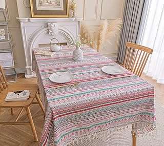 Nappe 140x180cm 55x71in bohême imperméable et sans plis couvrant les sièges rectangulaires 4 personnes pour salle. Découvrez DIAYTAR COTE D'IVOIRE, votre magasin en ligne de confiance pour des bons plans à ne pas manquer. Explorez nos multiples catégories telles que l'électroménager, le mobilier, l'informatique et la mode, et dénichez les offres les plus avantageuses pour tous vos besoins, le tout en un seul endroit.