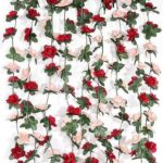 Ensemble de 5 vignes de fleurs artificielles suspendues de 47 pieds de long pour la maison