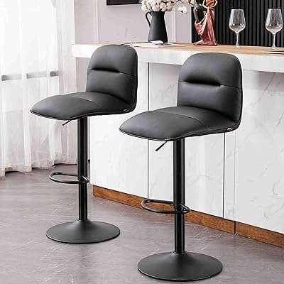 Utaste lot de 2 tabourets de bar noirs tabouret rembourré en cuir. DIAYTAR COTE D'IVOIRE  - la destination ultime pour des achats en ligne pratiques et économiques. Découvrez notre large éventail de produits discount, allant des appareils ménagers aux technologies de pointe, en passant par la mode tendance, et profitez de nos offres imbattables pour réaliser des économies substantielles.