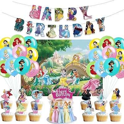 Kit de décorations de fête d'anniversaire de princesse pour enfants comprenant une bannière. Faites des économies intelligentes sur DIAYTAR COTE D'IVOIRE, votre boutique en ligne de confiance. Avec notre large sélection de produits discount, incluant la maison, l'électroménager, l'informatique et la mode, vous trouverez tout ce dont vous avez besoin à des prix défiant toute concurrence. Ne manquez pas nos offres promotionnelles et commandez en toute simplicité dès maintenant!