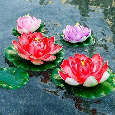4 fleurs de lotus artificielles flottantes en mousse véritable pour quarante. DIAYTAR COTE D'IVOIRE  - votre guichet unique pour des trouvailles discount dans tous les domaines ! Découvrez notre collection riche et variée de produits, allant de l'électroménager pratique à l'informatique performante en passant par la mode. Faites des économies considérables sur des articles de qualité, sans compromettre votre style ou vos besoins essentiels. Choisissez la commodité de nos options de livraison rapides et profitez d'une expérience de magasinage en ligne sans tracas dès aujourd'hui !
