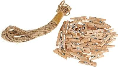 Coolbaby mini pinces à photos en bois épingles linge avec cordon de 5m pour bricolage. DIAYTAR COTE D'IVOIRE  - La boutique en ligne où qualité et discount se rencontrent. Parcourez notre vaste catalogue et trouvez tout ce dont vous avez besoin, de l'électroménager moderne à la dernière mode tendance. Ne sacrifiez pas votre budget pour obtenir des produits de qualité !