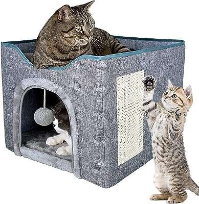 Maison pour chat intérieure pliable grotte pour chat grande maison de jeu pour animaux compagnie avec boule. Avec DIAYTAR COTE D'IVOIRE, vous pouvez profiter de produits discount de qualité supérieure sans compromettre votre budget. Notre boutique en ligne propose une vaste sélection d'articles, allant des essentiels pour la maison aux gadgets dernier cri, tous proposés à des prix compétitifs pour vous offrir un véritable rapport qualité-prix.