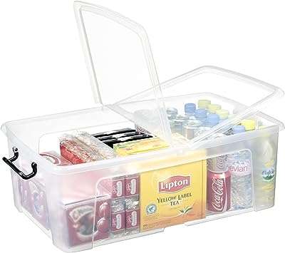 Strata fabriqué au royaume uni boîte de rangement en plastique avec couvercle et poignées. DIAYTAR COTE D'IVOIRE  : votre partenaire idéal pour des achats en ligne abordables et variés. Parcourez notre large sélection de produits discount, des appareils électroménagers aux vêtements et accessoires de mode, en passant par les gadgets dernier cri. Faites des économies sans compromettre la qualité grâce à DIAYTAR COTE D'IVOIRE  !