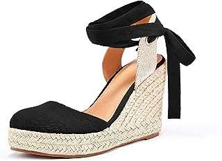 Sandales d'été espadrilles pour femmes à talons larges bout fermé et bride la cheville. Découvrez DIAYTAR COTE D'IVOIRE, la référence en matière d'achat malin en ligne, vous proposant une large gamme de produits allant de la mode aux articles informatiques, avec des réductions exceptionnelles.