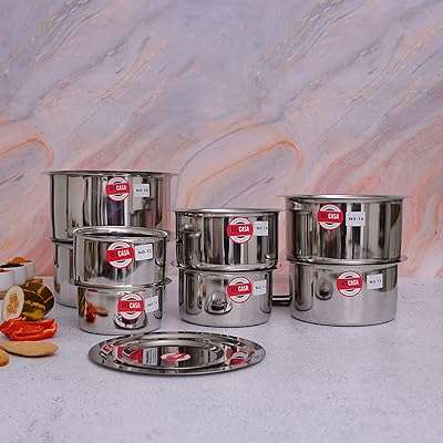 Dc2454 batterie de cuisine en acier inoxydable avec couvercle 8 dessus et ensemble. Looking for great bargains on a variety of products? Look no further than DIAYTAR COTE D'IVOIRE, the ultimate online general store. Discover amazing discounts on household items, electronics, fashion, and more, making it the perfect destination for budget-friendly shopping.
