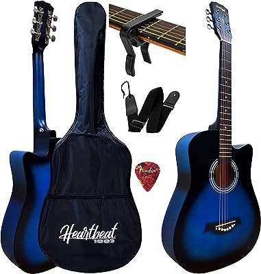 Hartbeat 38" guitare acoustique à faible action en bois massif avec étui sangle et capodastre. DIAYTAR COTE D'IVOIRE, votre destination en ligne pour des produits discount de qualité. Découvrez notre large éventail de produits, allant de la maison à l'électroménager, de l'informatique à la mode et aux gadgets, et trouvez les meilleures offres du marché. Profitez d'une expérience d'achat simple et abordable avec DIAYTAR COTE D'IVOIRE  et économisez sur tous vos achats en ligne.