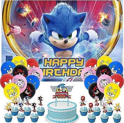 Fournitures de fête d'anniversaire sonic 41 pièces décorations comprenant une toile. DIAYTAR COTE D'IVOIRE  : votre destination en ligne pour des achats discount en toute facilité. Explorez notre vaste sélection de produits comprenant des articles pour la maison, des appareils électroniques, des vêtements à la mode et bien plus encore. Profitez des meilleurs prix et faites de bonnes affaires chez DIAYTAR COTE D'IVOIRE  !