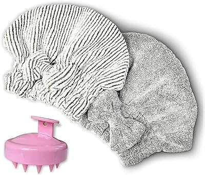 Serviette à cheveux serviette cheveux en microfibre douce absorption rapide pour bouclés épais avec massage. DIAYTAR COTE D'IVOIRE  - optimisez votre budget sans sacrifier la qualité ! Découvrez notre sélection discount allant des articles de mode aux équipements électroménagers, pour des économies garanties.