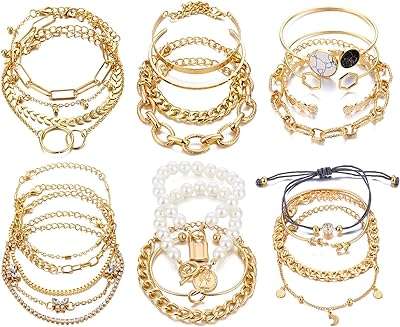 Lot de 6 bracelets à chaîne bohème délicats en or et argent pour femmes. Faites des économies avec DIAYTAR COTE D'IVOIRE, votre boutique en ligne discount préférée. Parcourez notre sélection complète d'articles allant des équipements électroménagers aux produits informatiques en passant par la mode et les gadgets. Profitez de nos promotions régulières et découvrez des prix incroyables sans jamais sacrifier la qualité.