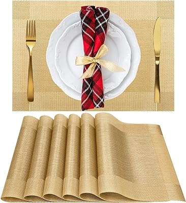 Lot de 6 nappes tissées en vinyle lavables antidérapantes abelive pour décoration de restaurant et fête. Avec DIAYTAR COTE D'IVOIRE, vous pouvez profiter de produits discount de qualité supérieure sans compromettre votre budget. Notre boutique en ligne propose une vaste sélection d'articles, allant des essentiels pour la maison aux gadgets dernier cri, tous proposés à des prix compétitifs pour vous offrir un véritable rapport qualité-prix.