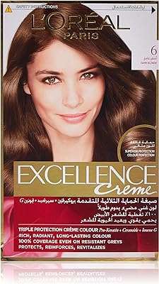 L'oréal paris excellence crème 6 coloration blond foncé. DIAYTAR COTE D'IVOIRE  deviendra rapidement votre référence pour tous vos besoins discount en ligne. Découvrez notre vaste assortiment de produits allant des indispensables de la maison aux dernières innovations technologiques, en passant par les vêtements et les accessoires de mode à prix cassés. Profitez de notre offre exceptionnelle dès maintenant !