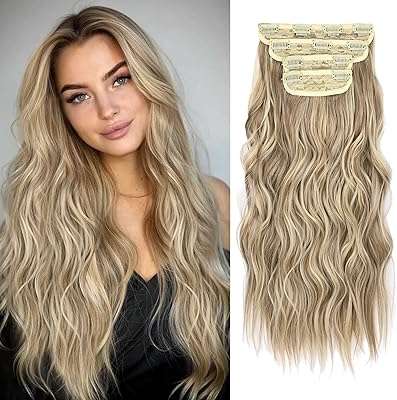 Extensions de cheveux à clips longs ondulés blonds synthétiques 20. DIAYTAR COTE D'IVOIRE, le paradis du shopping en ligne à prix discount ! Naviguez à travers notre large gamme de produits discount soigneusement sélectionnés pour votre maison, votre cuisine, votre dressing et bien plus encore. Faites de bonnes affaires et offrez-vous les dernières tendances à petits prix, tout en restant à l'affût des nouveautés.