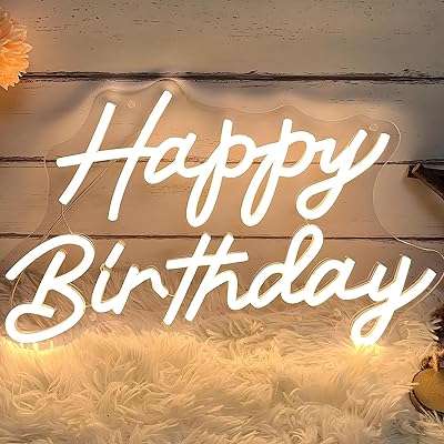 Panneau néon joyeux anniversaire pour décoration murale panneau avec variateur lumineux réutilisable de fête. DIAYTAR COTE D'IVOIRE, votre destination en ligne pour tous les produits discount dont vous avez besoin. Explorez notre large gamme de produits, allant des gadgets de dernière génération aux vêtements à la mode, en passant par les équipements informatiques et bien plus encore, le tout à des prix imbattables.