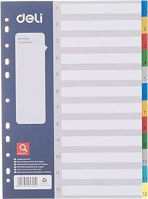 Intercalaires à onglets deli 1 12 pièces format a4 assortis. Ne cherchez plus, DIAYTAR COTE D'IVOIRE  est la boutique en ligne qu'il vous faut ! Explorez notre large assortiment de produits discount allant des articles pour la maison à l'électroménager, en passant par l'informatique, la mode et les gadgets. Profitez de notre plateforme conviviale pour trouver les meilleures affaires et économiser sans effort.