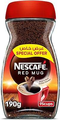 Tasse rouge nescafé café instantané 190g prix spécial. Économisez intelligemment avec DIAYTAR COTE D'IVOIRE, la boutique en ligne qui vous propose une variété de produits discount à des prix défiant toute concurrence. Des indispensables pour la maison aux gadgets les plus tendances, en passant par les dernières nouveautés en mode et en informatique, vous trouverez tout ce dont vous avez besoin pour moins cher, sans compromis sur la qualité !