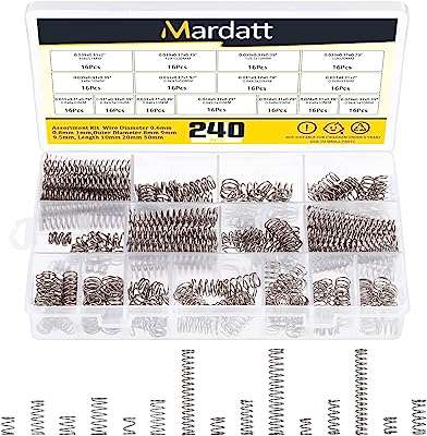 Mardart 240 pièces ressorts de compression assortiment de 15 tailles petits en acier inoxydable avec structure. Ne cherchez plus, DIAYTAR COTE D'IVOIRE  est la boutique en ligne qu'il vous faut ! Explorez notre large assortiment de produits discount allant des articles pour la maison à l'électroménager, en passant par l'informatique, la mode et les gadgets. Profitez de notre plateforme conviviale pour trouver les meilleures affaires et économiser sans effort.
