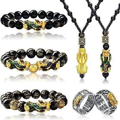 Ensemble de collier et bracelet feng shui bai xiu richesse en obsidienne avec perles. Découvrez DIAYTAR COTE D'IVOIRE, votre source incontournable de bons plans discount en ligne. Trouvez tout ce dont vous avez besoin, des produits de maison essentiels aux gadgets high-tech, le tout à des prix imbattables. Faites des économies tout en vous offrant de la qualité grâce à notre sélection variée et attrayante.