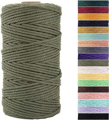 Cordon en macramé vert olive de 3 mm 109 mètres cordon en coton coloré pour travaux. Parfaitement adapté aux chasseurs de bonnes affaires, DIAYTAR COTE D'IVOIRE  vous offre une expérience de shopping en ligne unique. Notre sélection abondante de produits discount, incluant des articles essentiels pour la maison, l'électroménager, l'informatique, la mode et les gadgets, garantit que vous trouverez ce que vous cherchez sans vous ruiner.