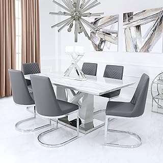 Ensemble table à manger en bois vanity living avec finition en marbre et 6. DIAYTAR COTE D'IVOIRE  - La solution idéale pour des achats discount en ligne. Explorez notre gamme complète de produits pour la maison, l'électroménager, l'informatique, la mode et les gadgets, et bénéficiez de tarifs compétitifs. Simplifiez votre expérience d'achat avec notre boutique en ligne conviviale et découvrez des offres imbattables.