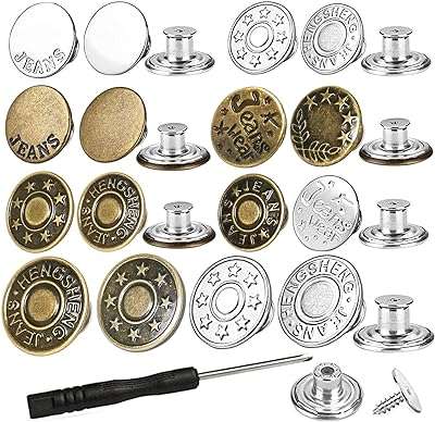 32 jeux de boutons de remplacement pour jeans 17 mm 20 mm amovibles en métal. Simplifiez vos achats en ligne avec DIAYTAR COTE D'IVOIRE . Notre boutique généraliste propose des produits dégriffés dans tous les domaines, de la maison à l'informatique, en passant par la mode. Bénéficiez de prix compétitifs sans faire de compromis sur la qualité.