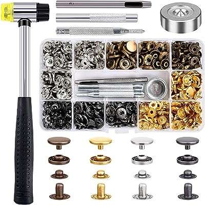 Ensemble de 120 boutons pression en cuir de 12 mm avec 4 setters marteau et couleur. Découvrez DIAYTAR COTE D'IVOIRE  et préparez-vous à vivre l'expérience d'achat en ligne ultime. Notre boutique propose une gamme complète de produits discount, de la maison aux appareils électroniques, en passant par la mode, offrant ainsi des solutions abordables pour tous vos besoins.