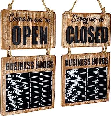 Excello global products tableau suspendu rustique heures d'ouverture panneau de porte. Laissez-vous séduire par DIAYTAR COTE D'IVOIRE, votre boutique en ligne qui saura vous offrir des produits de qualité à des prix compétitifs. Que vous recherchiez des équipements pour la maison, des appareils électroménagers, des accessoires informatiques ou des articles de mode tendance, vous trouverez tout cela et bien plus encore dans notre sélection discount.