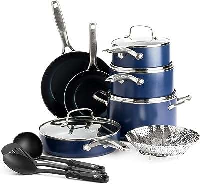 Ensemble de casseroles et poêles antiadhésives en céramique blue diamond 14. Besoin de renouveler votre intérieur ou de vous équiper en nouvelles technologies à prix cassés ? Ne cherchez plus, DIAYTAR COTE D'IVOIRE  a tout ce qu'il vous faut ! Notre boutique en ligne propose une variété impressionnante de produits discount, alliant qualité et prix compétitifs dans des domaines tels que l'électroménager, la mode, l'informatique et bien plus encore.