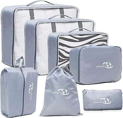 Ensemble de cubes d'emballage d'organisateur de voyage essentiel de 7 pièces pour valises. À la recherche de produits discount de qualité ? Ne cherchez plus ! DIAYTAR COTE D'IVOIRE  vous propose une sélection variée d'articles pour la maison, l'électroménager, l'informatique et la mode à des prix imbattables. N'hésitez plus et faites des économies en optant pour nos offres attractives !