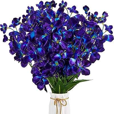 27" orchidées artificielles violet bleu fleurs en soie violette pour mariage. DIAYTAR COTE D'IVOIRE, votre carrefour en ligne pour des affaires incroyables ! Préparez-vous à être émerveillé par notre vaste gamme de produits discount, allant de l'équipement domestique à l'électroménager, en passant par l'informatique, la mode tendance et les gadgets à prix réduits.