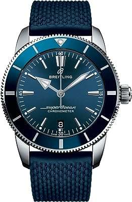 Montre breitling superocean heritage ii b20 automatic 44 blue aero classic avec bracelet en caoutchouc