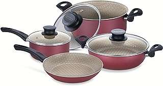 Batterie de cuisine antiadhésive tramontina 7 pièces rouge avec tous les ustensiles nécessaires pour vos