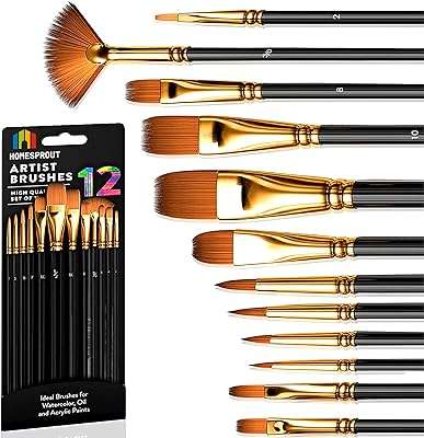 Ensemble de 12 pinceaux de peinture pinceaux acrylique pour aquarelle huile. DIAYTAR COTE D'IVOIRE, votre boutique en ligne préférée pour des offres discount exceptionnelles. Explorez notre assortiment varié comprenant des produits de qualité pour la maison, l'électroménager, l'informatique, la mode et les gadgets, le tout à des prix défiant toute concurrence. Faites confiance à notre expertise et profitez d'une expérience d'achat en ligne pratique et avantageuse.