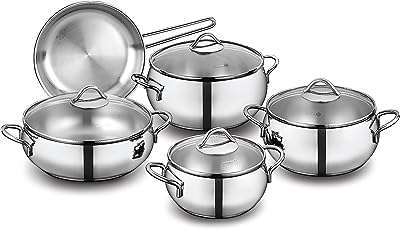 Batterie de cuisine korkmaz tombik en acier inoxydable 9 pièces batterie. À la recherche de bonnes affaires en ligne ? Ne cherchez plus ! DIAYTAR COTE D'IVOIRE  vous offre un vaste choix de produits discount, de la maison à l'électroménager, en passant par l'informatique et la mode. Faites-vous plaisir à des prix incroyables et découvrez notre sélection dès maintenant.