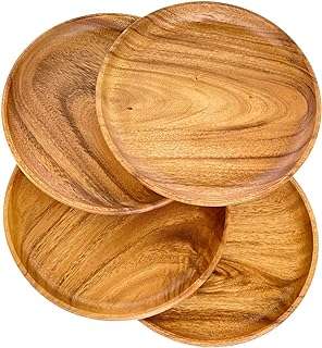 Ensemble d'assiettes en bois rightmart de 4 pièces couverts faits à la main. DIAYTAR COTE D'IVOIRE  - Votre fournisseur en ligne pour des produits de qualité à des prix discount. Explorez notre boutique en ligne pour trouver des offres incroyables sur des articles allant des accessoires de mode aux appareils électroniques, en passant par les produits de jardinage et les jouets pour enfants.