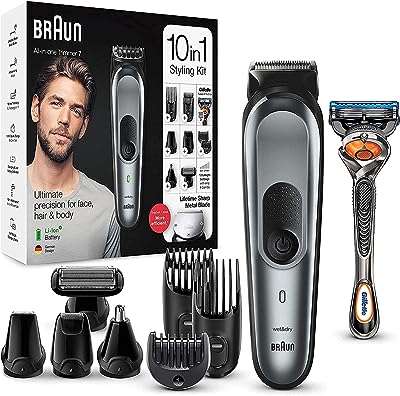 Braun mgk7221 kit de toilettage 10 en 1 8 accessoires et rasoir