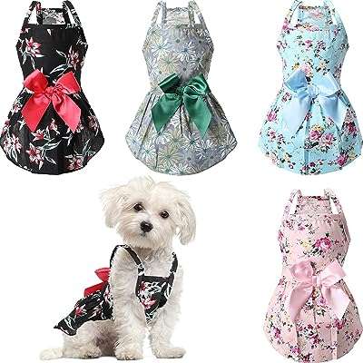 4 pièces robe d'été à fleurs princesse avec nœud papillon pour chiens et chatons. DIAYTAR COTE D'IVOIRE  is revolutionizing the way you shop online by offering a wide selection of discounted products under one virtual roof. From top-notch household appliances to high-tech electronics, trendy fashion items, and innovative gadgets, our store ensures you find the best deals on quality products for every aspect of your life.