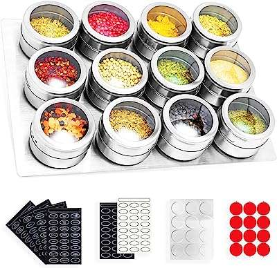 Zilbes 12 pots à épices magnétiques avec base en acier inoxydable. DIAYTAR COTE D'IVOIRE, votre boutique en ligne discount pour toutes vos nécessités. Faites des économies sur vos achats de meubles de maison, d'équipements électroniques, de gadgets et bien plus encore. Profitez de nos prix attractifs sans jamais compromettre la qualité.