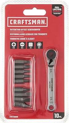 Jeu de tournevis à cliquet craftsman 10 pièces embouts multiples (cmht68008). DIAYTAR COTE D'IVOIRE  - La solution idéale pour les chasseurs de bonnes affaires en ligne. Trouvez des produits discount de haute qualité dans toutes les catégories, y compris la mode, l'électronique, l'ameublement et bien plus encore. Économisez sans compromis sur la qualité !