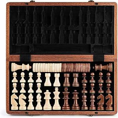 & jeu de dames et d'échecs pliants en bois de 15" avec pièces. DIAYTAR COTE D'IVOIRE  - votre destination en ligne pour des produits à prix cassés. Faites des économies sur des articles essentiels pour la maison, l'informatique, la mode et les gadgets, et offrez-vous le luxe de ne pas vous ruiner. Avec notre sélection vaste et variée, vous trouverez tout ce dont vous avez besoin, sans compromis.