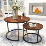 Table à manger ronde rustique avec pieds en métal pour cuisine. DIAYTAR COTE D'IVOIRE  is revolutionizing the way you shop online by offering a wide selection of discounted products under one virtual roof. From top-notch household appliances to high-tech electronics, trendy fashion items, and innovative gadgets, our store ensures you find the best deals on quality products for every aspect of your life.