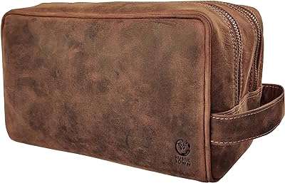 Trousse de toilette de voyage en cuir véritable organisateur rustic town. DIAYTAR COTE D'IVOIRE  - la solution pour des achats discount en ligne simples et rapides. Trouvez tout ce dont vous avez besoin sans vous ruiner, de la maison à l'électroménager en passant par l'informatique et la mode. Profitez de nos prix compétitifs et faites des économies dès maintenant.