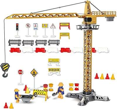 45 pièces ensemble de jouets de grue à tour en métal avec figurines. DIAYTAR COTE D'IVOIRE  - Votre solution en ligne pour des achats discount sans compromis. Plongez dans notre univers où vous trouverez tout ce dont vous avez besoin, de l'électroménager aux articles tendance en passant par les produits informatiques. Faites des économies sans sacrifier la qualité chez nous !