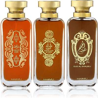 Coffret cadeau de parfum de mariage de 3 pièces d'arabian oud pour unisexe. DIAYTAR COTE D'IVOIRE  - votre destination en ligne pour des produits à prix cassés. Faites des économies sur des articles essentiels pour la maison, l'informatique, la mode et les gadgets, et offrez-vous le luxe de ne pas vous ruiner. Avec notre sélection vaste et variée, vous trouverez tout ce dont vous avez besoin, sans compromis.