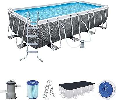 Ensemble piscine rectangulaire bestway power steel 396 x 107 033 m